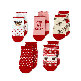 Chloe + Ethan - Infant Socks, Red Reindeer