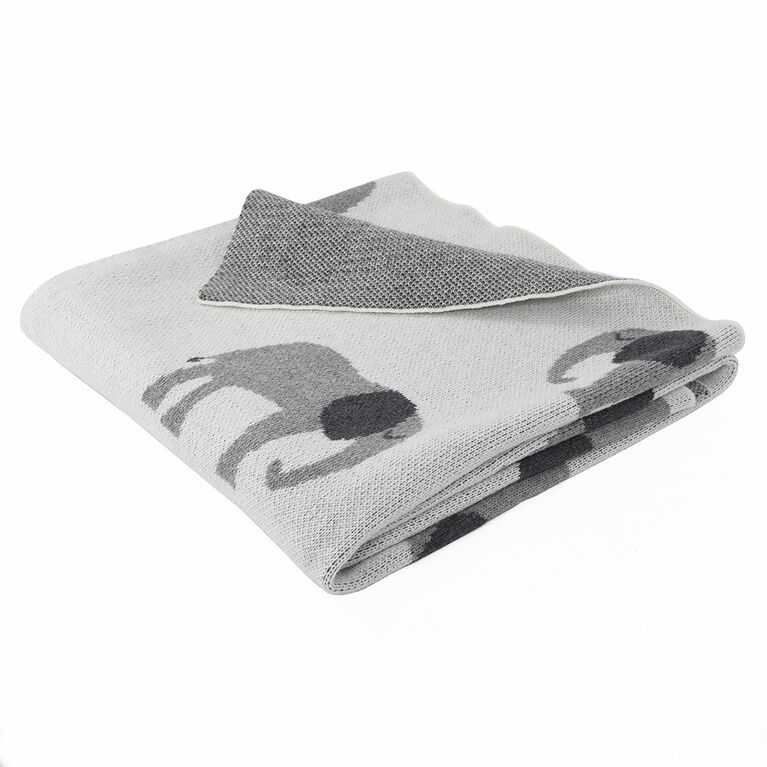 Baby's First by Nemcor Cotton Knit Baby Blanket, Elephant