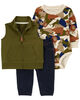 Carter's Three Piece Little Vest Set Green NB