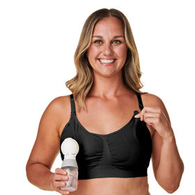 Basics by Bravado 2-in-1 Pumping and Nursing Bra, Black