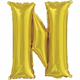 14" Gold Letter Balloons - N
