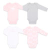 Koala Baby 4Pk Long Sleeve Bodysuit Swan, Preemie