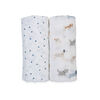 Lulujo - 2 Pack Cotton Muslin Swaddles - Puppy+Stars