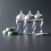 Tommee Tippee Natural Start 3 Uses Glass Baby Bottle, Cup or Jar Set, 9oz, Slow Flow Breast-Like Nipple for a Natural Latch, Leakproof Travel Food Jar Lids