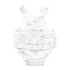 Rock a Bye Baby 2 Piece Dungaree Set: White 3-6M
