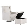 Lennox Glider Swivel with Storage Ottoman Luca Cream