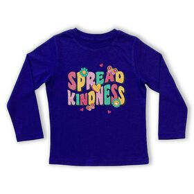 T-shirt à manches longues Répandre la gentillesse - Violet - 4T
