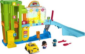 Fisher-Price Little People Light-Up Learning Garage Toddler Playset, 5 Play Pieces, Multi-Language Version