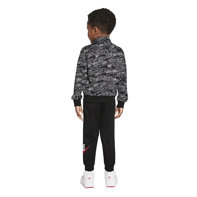 Nike Futura Allover Print Tracksuit 2 Piece Set Black