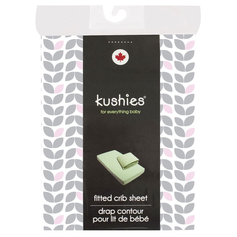 Kushies Crib Sheet Flannel Grey Petal