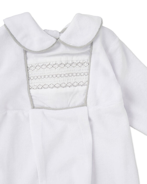 Rock a Bye Baby Unisex White Velour Sleeper 6-9M