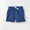 3-6m short en tissu froissé - bleu foncé