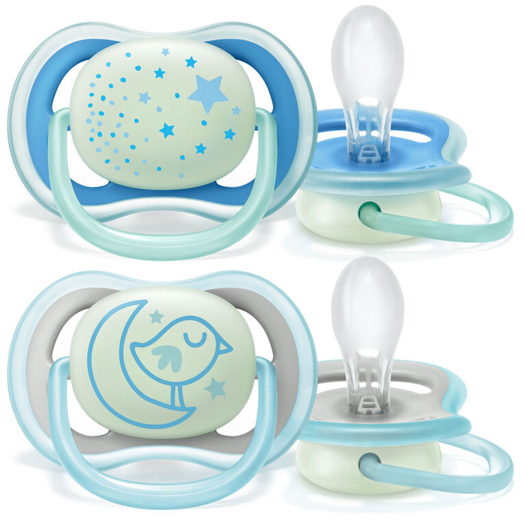 Philips Avent Ultra Air Nighttime Pacifier, 618 months, blue, 2 pack