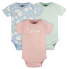 Gerber Childrenswear - 3-Pack Baby Flowers Short Sleeve Onesies Bodysuit - 6-9M