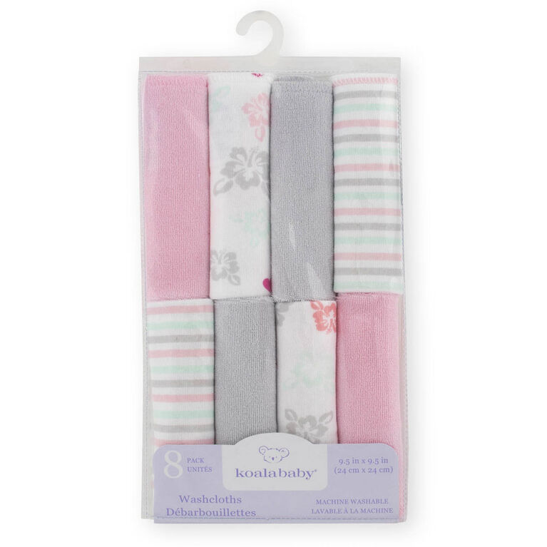 Koala Baby 8Pack Washcloth, Pink Floral Babies R Us Canada