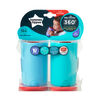 Tommee Tippee Easiflow 360° Spill-Proof Cup with Travel Lid 8oz, 12m+, 2-Pack , Aqua & Teal