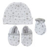 Koala Baby 3-Pack Set - Hat, Mittens, Booties - Grey Stars