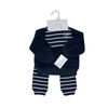 Baby Mode Ensemble Sherpa 3 pi&egrave;ces : rayures bleu marine, 3-6 mois