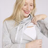 Motherhood -  Long Sleeve Scuba Funnel Nursing Top - Grey Mix - L