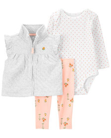 Ensemble 3 pièces gilet Little gris Carter’s NN