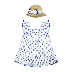 Ensemble de robe 2 pièces Baby Mode : bleu floralois