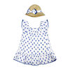 Ensemble de robe 2 pièces Baby Mode : bleu floral 12 mois