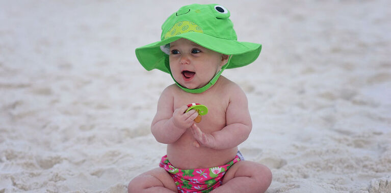 Zoocchini - Swim Diaper & Hat Set - Frog - Medium