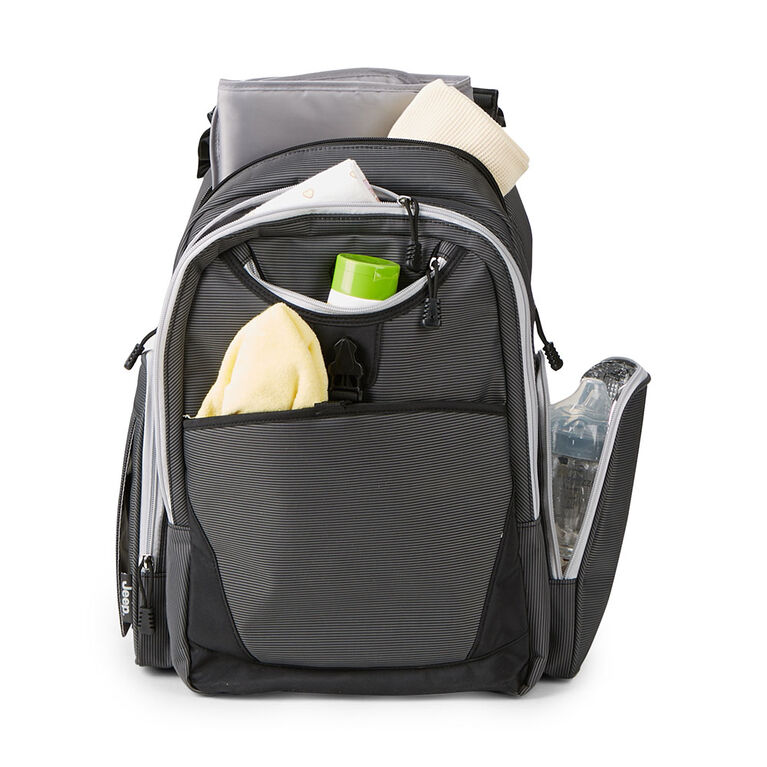 Jeep Adventurers Backpack Diaper Bag - Grey and Black
