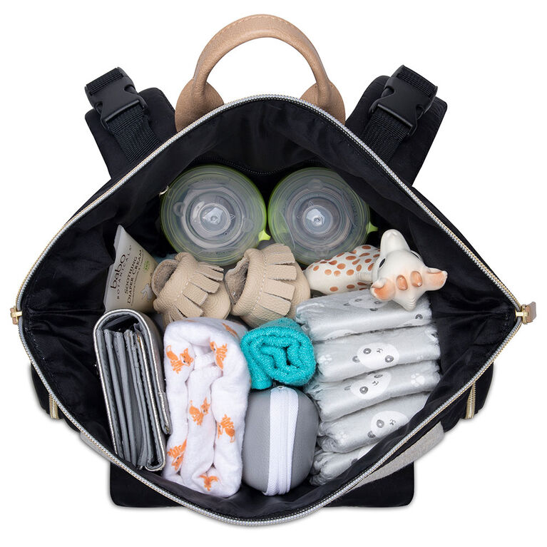Baby Brezza Martine Backpack Diaper Bag - Black & Tan