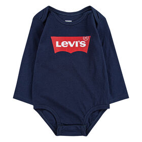Levis Long Sleeve Batwing Bodysuit - Dress Blues - Size 12 Months