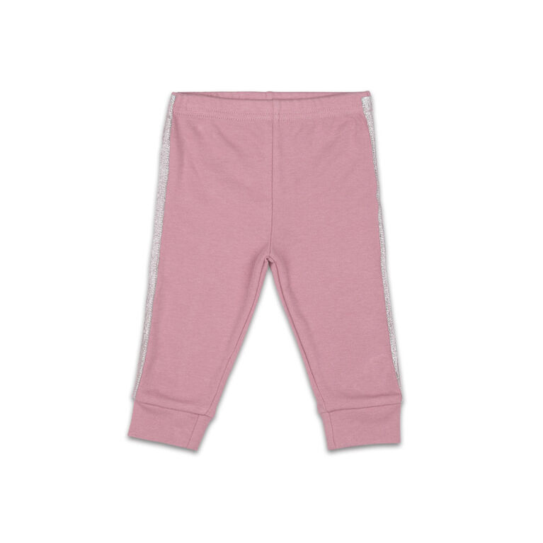 The Peanutshell Baby Girl Layette Mix & Match Sparkle Stripe Jogger Pant - 6-9 Months