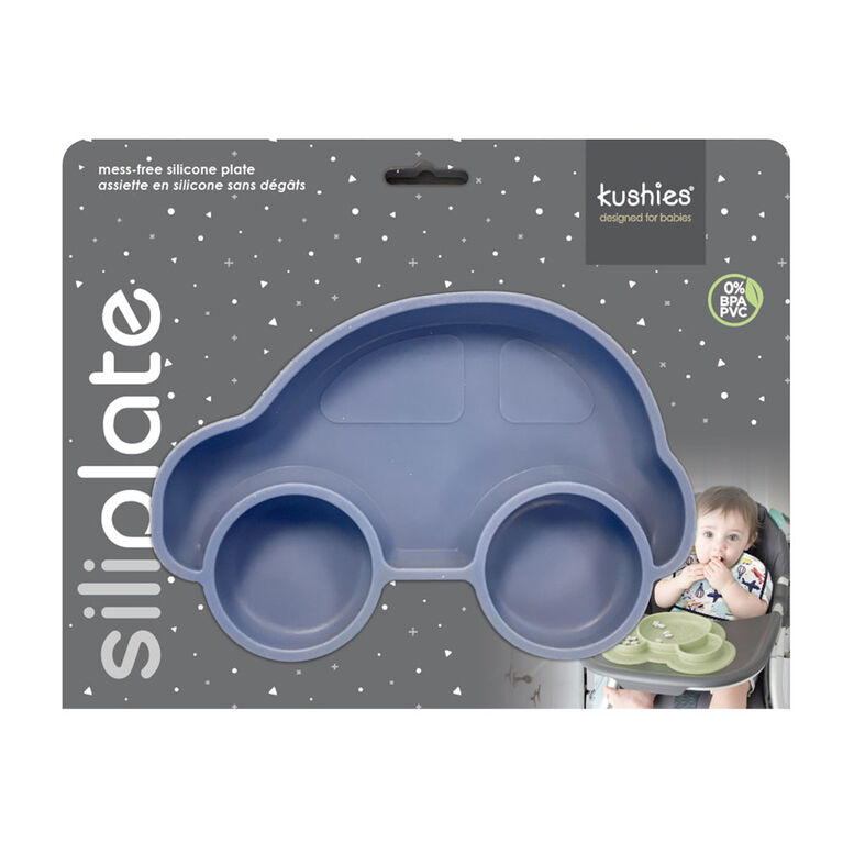 Siliplate Mess-free silicone plate Mineral Blue