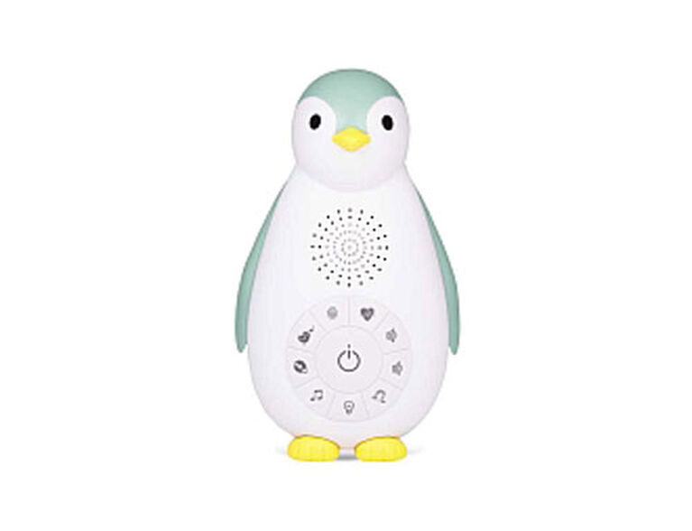 Boîte à musique Zoë le pingouin de Zazu avec enceinte sans fil et veilleuse - bleu.