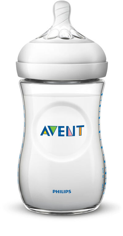 Biberon Philips Avent Naturel, transparent, 9 oz, emb. de 3.