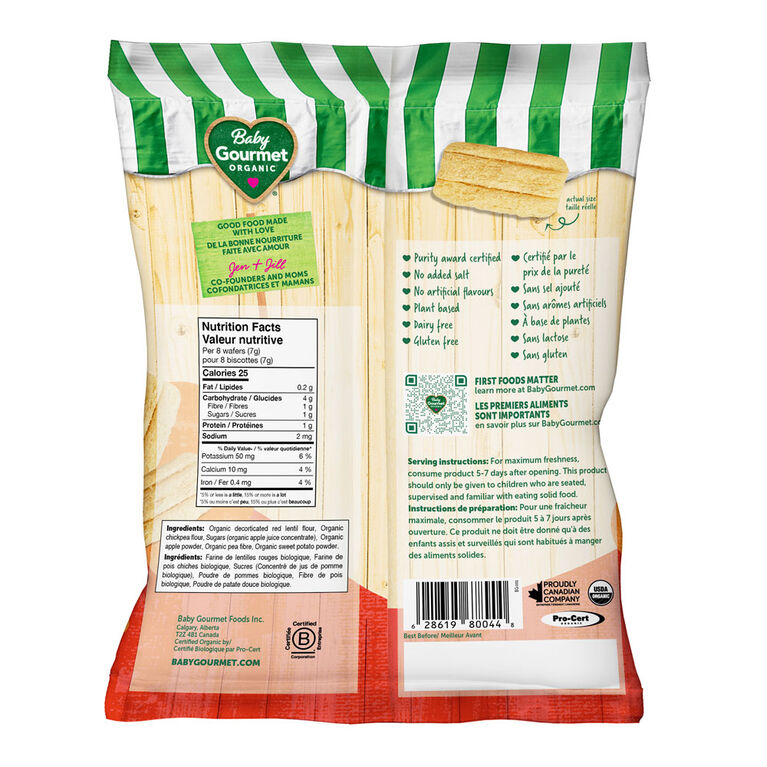 Baby Gourmet Organic Wafers Apple Sweet Potato Babies R Us Canada