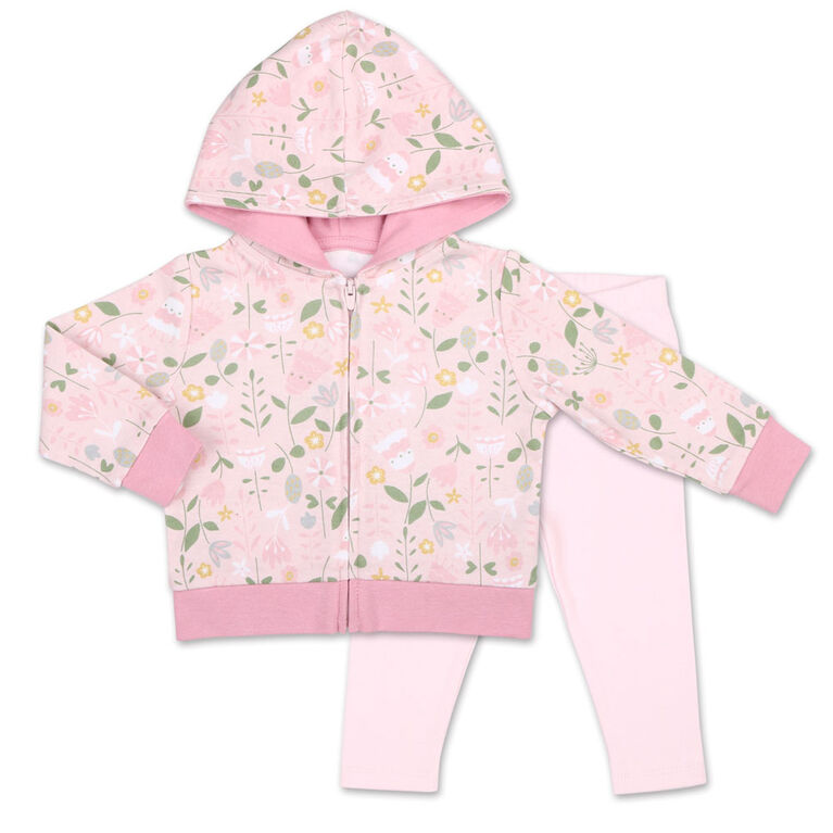Koala Baby Little Fawn Floral Hoodie/ Legging 2 Piece Set, 6-9 Months