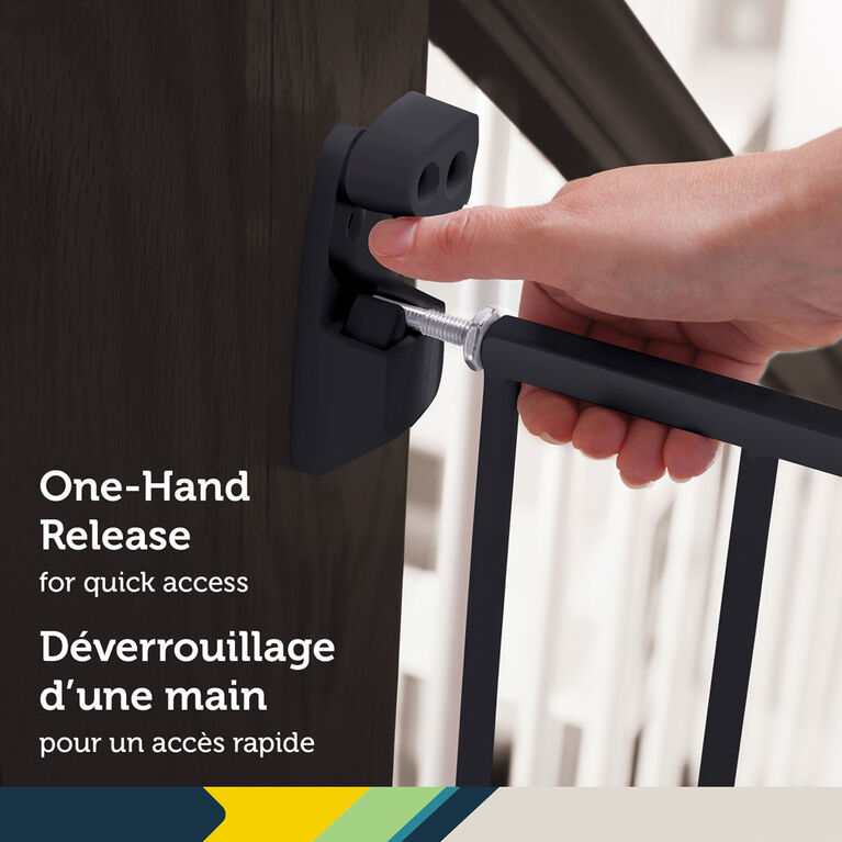 Safety 1st  Barrière en métal extensible Haut des escaliers - Noir