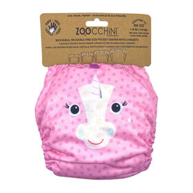 Zoocchini - Cloth Diaper & 2 Inserts - Alicorn - One Size - 7-35 lbs