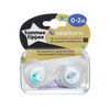Tommee Tippee 0-2 month Newborn Night Time Pacifier 2-Pack - Raindrops
