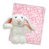 Jesse & Lulu Fleece Blanket with Pink Bunny Toy