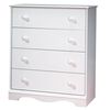 Meubles South Shore, Commode 4 tiroirs - Blanc solide