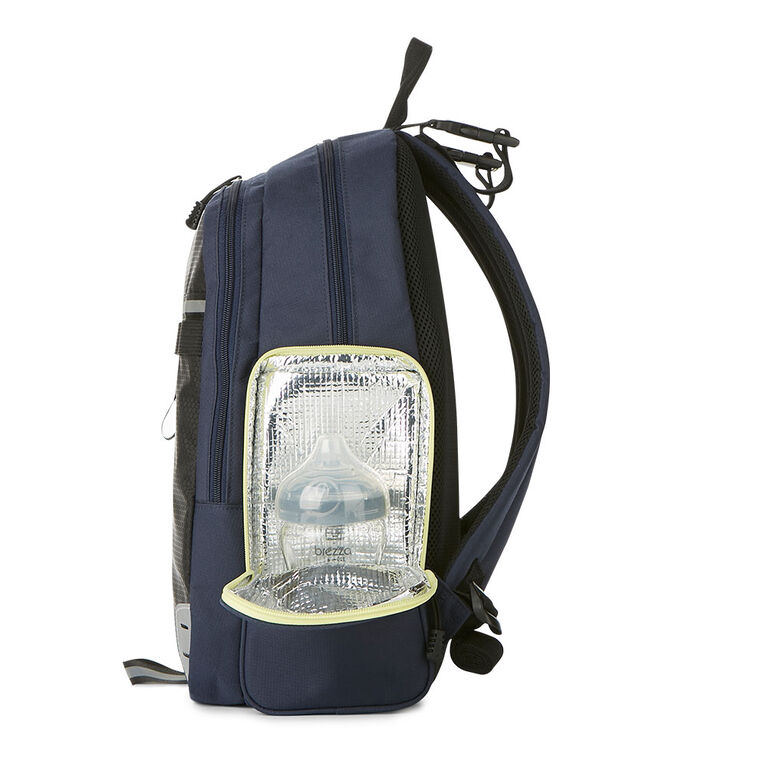 Jeep Adventurers Backpack Diaper Bag Navy and Black with Citron trim