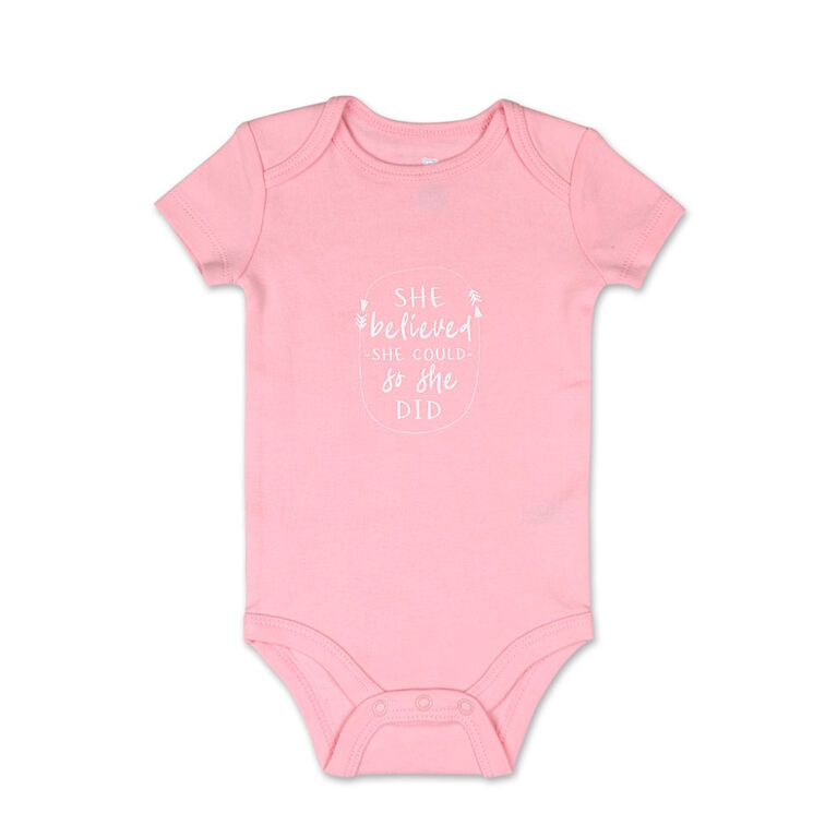 Koala Baby 4 Pack Short Sleeved Bodysuit, Born To Shine, 6-9 Months