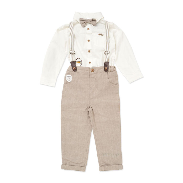 Little Gent Suspender Set Grey 2Y