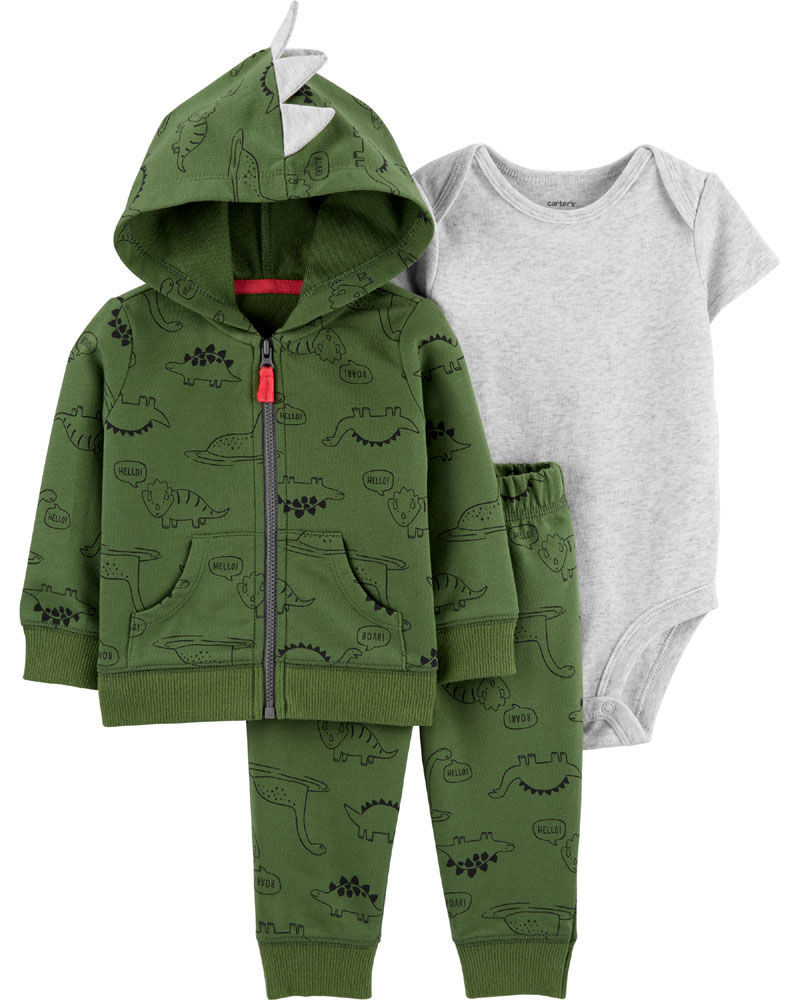 Carter s 3 Piece Dinosaur Cardigan Set Green 12 Months Toys R