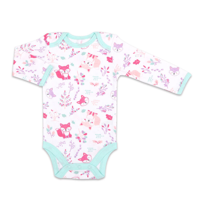 Koala Baby 4Pk Long Sleeve Bodysuit Foxy Floral, 0-3 Months