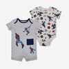Marvel Spiderman 2 Piece Bodysuit/Romper Set Grey 0-3 Months