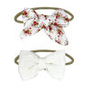 Amor Bebe 3 Piece Muslin Reversible Bib with 2 Headbands Set: Ivory Floral