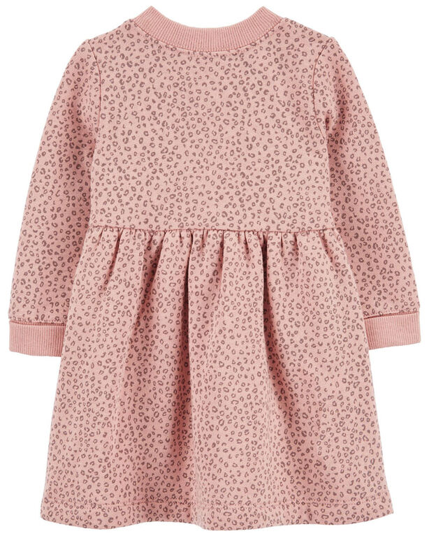 Carter's Leopard Fleece Dress Pink  9M