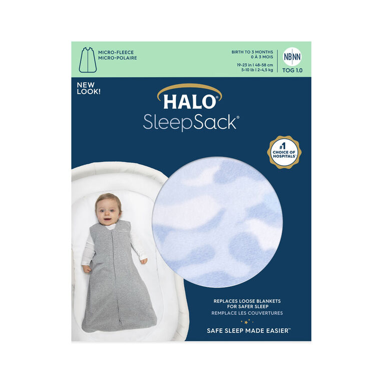 Halo Sleepsack Wearable Blanket - Micro-Fleece - Sky + Sea - Large